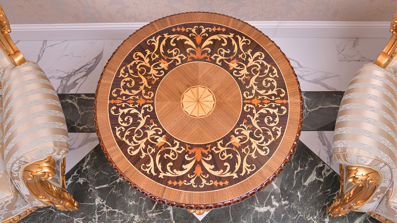 classic luxury round side table made in italy
