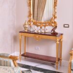 Italian classic luxury design Console Table With Top Wood Inlay