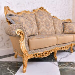 classic design sofa 3 seater upholstered with fabric