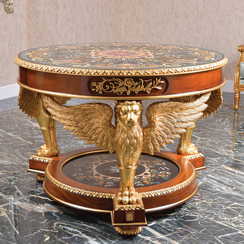 Leone Round Foyer Table & Hall Entrance Round Table