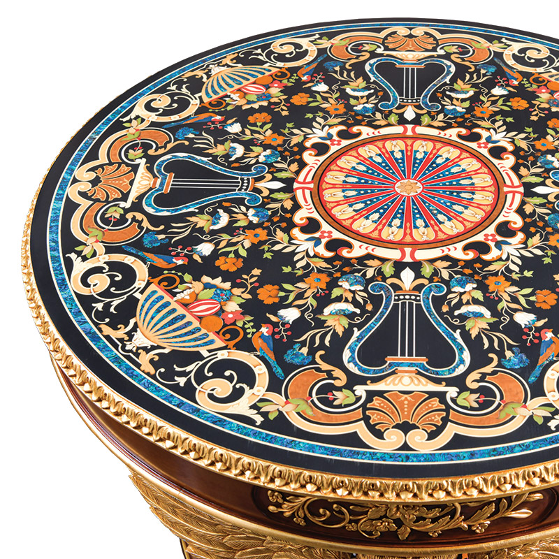 Leone Round Foyer Table & Hall Entrance Round Table