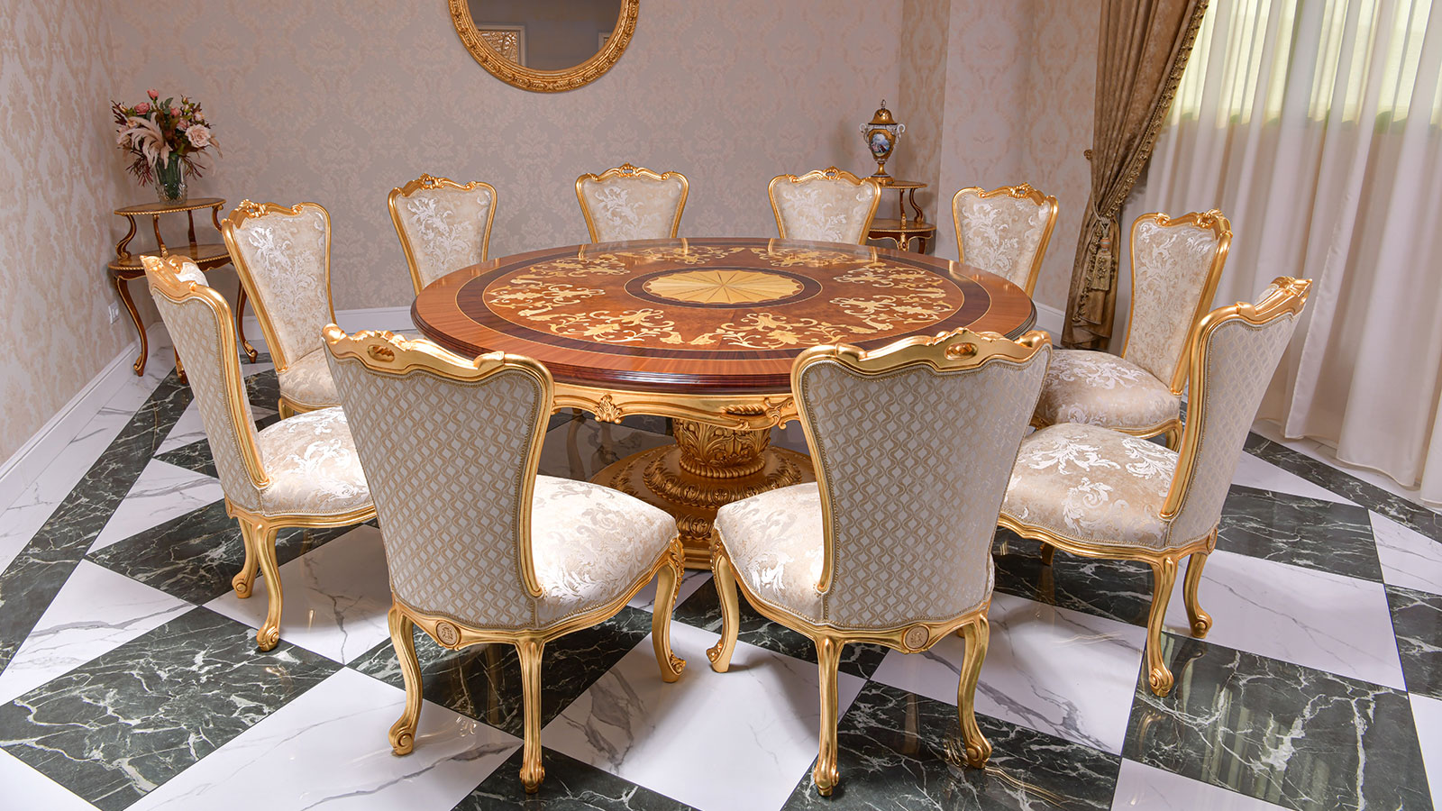 classic luxury Felce Round Dining Table