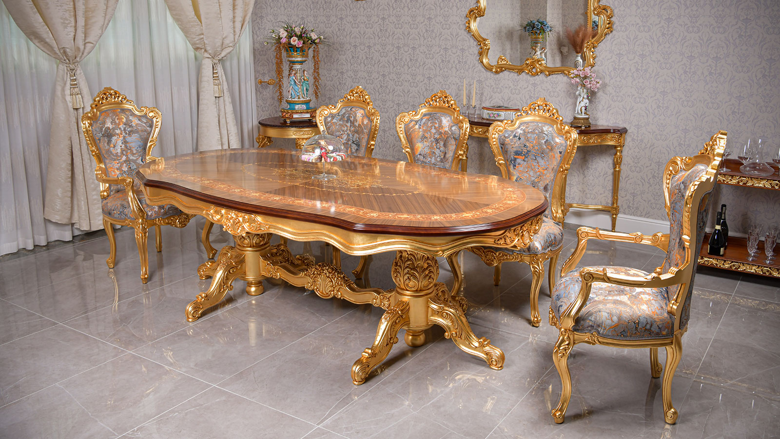 Italian classic dining room furniture luxury dining tables classic dining chairs